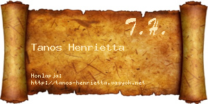 Tanos Henrietta névjegykártya